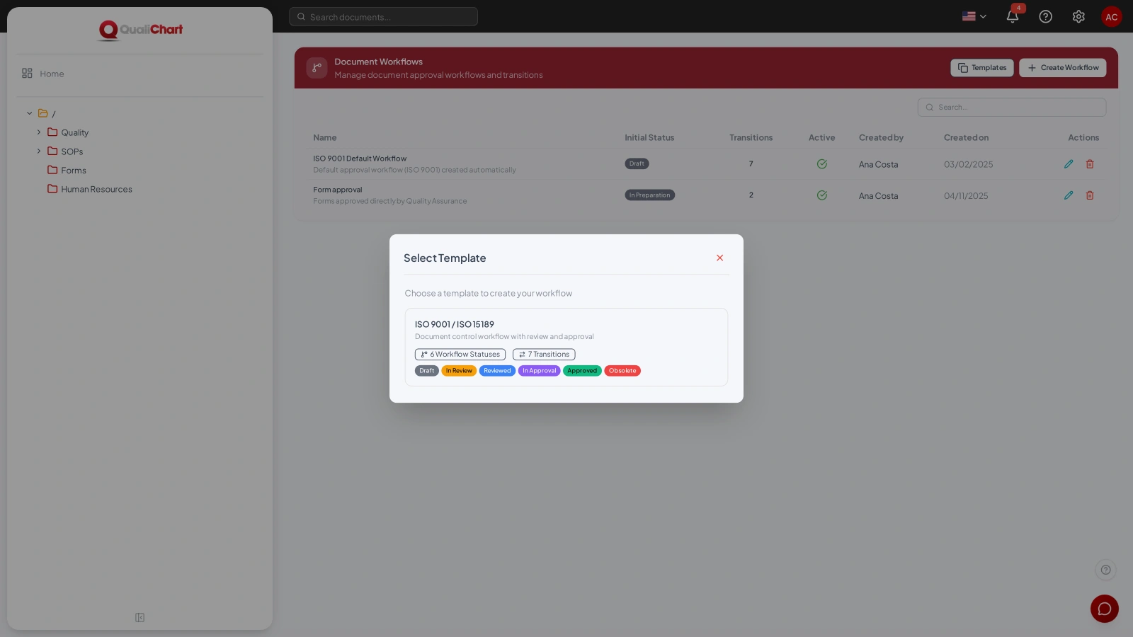 ISO 9001 / ISO 15189 template