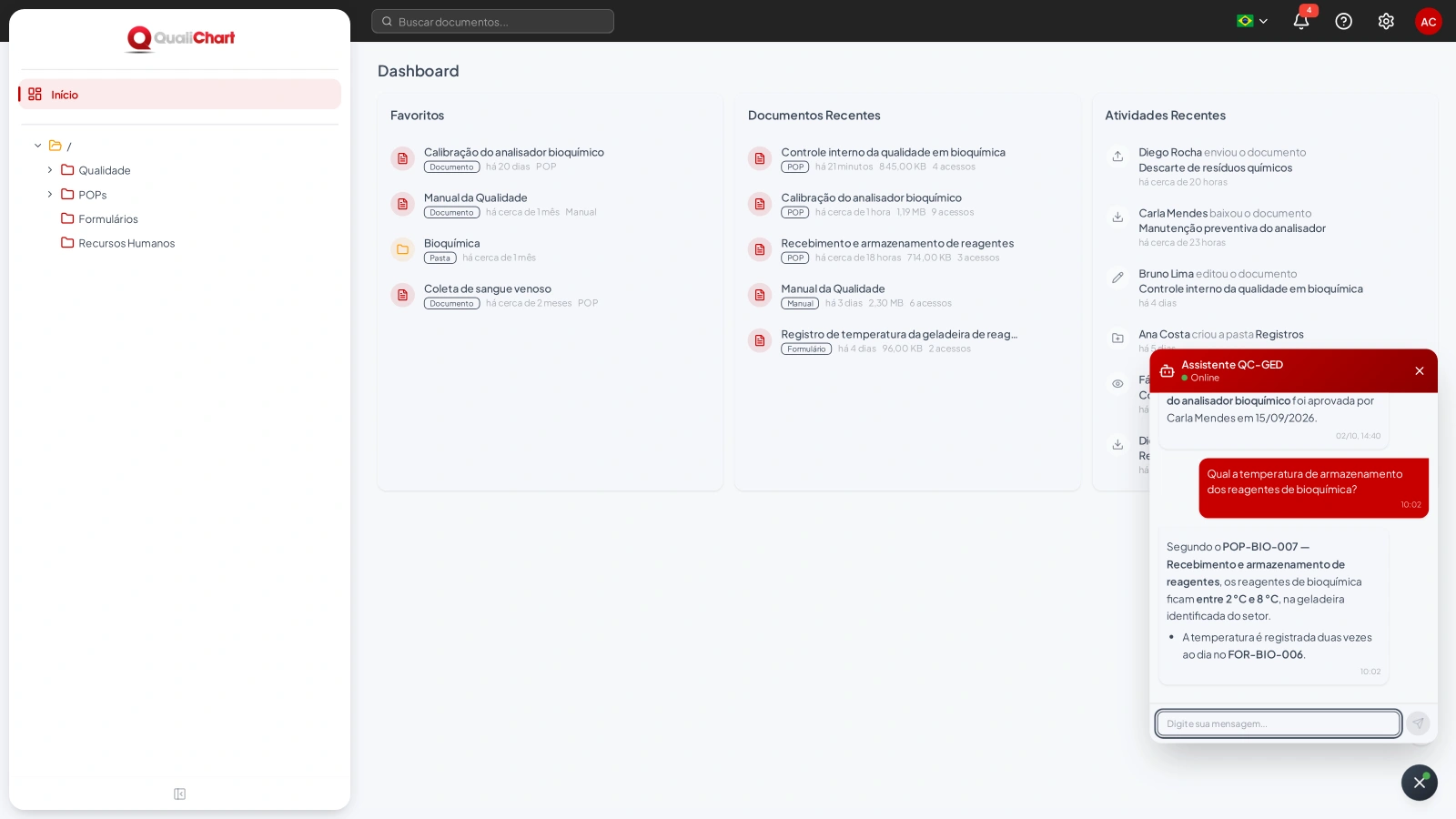 Resposta do assistente com base nos documentos do laboratório